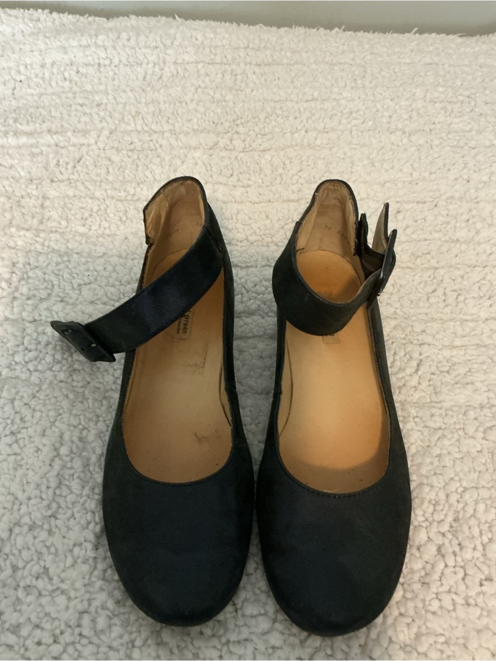 Paul Green Classic Deep Navy Blue Wedge Mary Jane Shoes with Ankle Strap